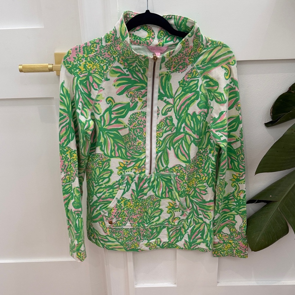 Lilly Pulitzer Skipper Half-Zip Pullover in Seeing Pink